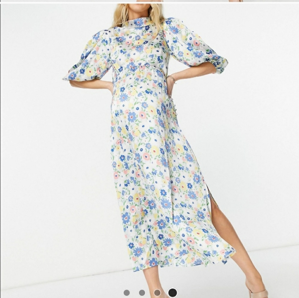 ASOS | HIGH NECK FLORAL MATERNITY DRESS Sz 6